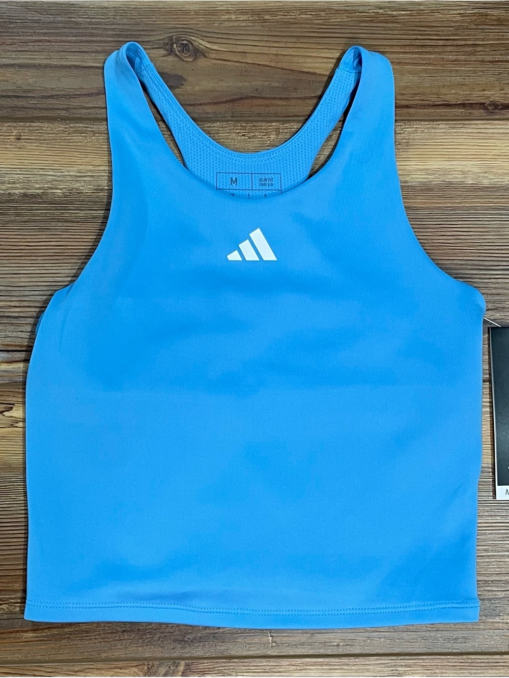 Adidas Girls Exercise Training Slim Tank Top Blue Shelf Bra Medium Aeroready